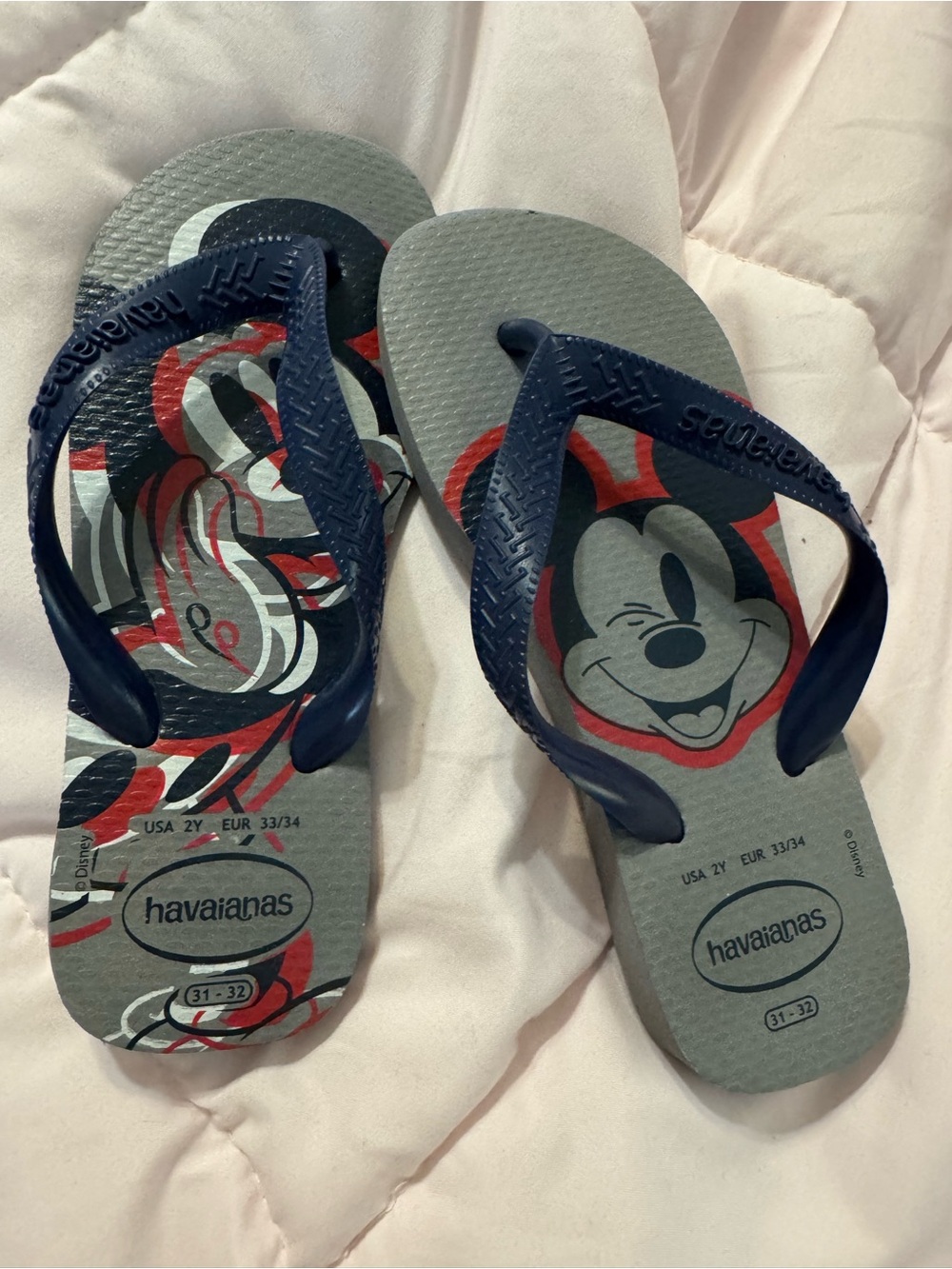 Havaianas Kids Mickey Mouse Navy & Gray Flip Flops